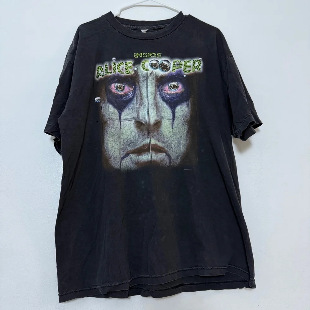 Vintage 1998 Inside Alice Cooper Nightmare Inc T-Shirt Black Thrashed 23.5 x 29‎